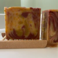 Fireside Spice Soap brings that cozy feeling to your everyday routine, with fiery shades of red, orange, and golden amber swirling together like glowing embers